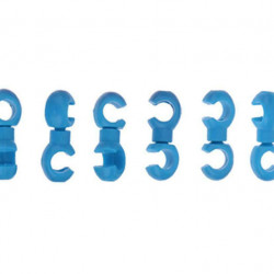 S-Clip clema dubla rotativa prins camasa cablu - 6 buc.Set Albastru