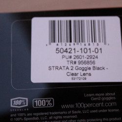 100% Strata 2 Stealth Black - Goggle Clear Lens + sticker - Img 3