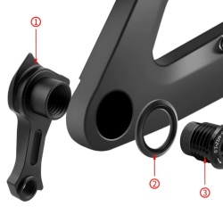 Ureche cadru universal - MUQZI cu filet M12x1.0 Sram UDH type(rosu) - Img 3