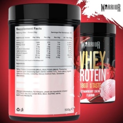 Warrior Whey Protein pudra 500 gram - Capsuna crem - Img 2