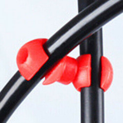 S-Clip clema dubla rotativa prins camasa cablu - 10 buc.Set Rosu - Img 2