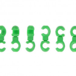 S-Clip clema dubla rotativa prins camasa cablu - 6buc.Set Verde