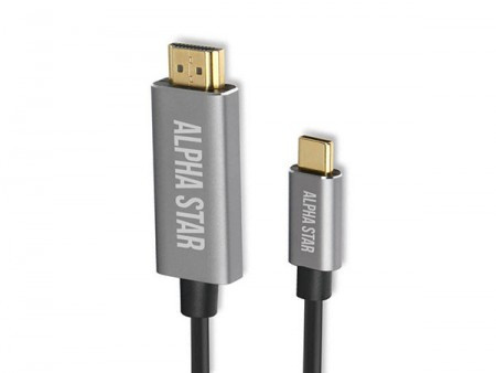 Alpha star USB kabl TIP-C (muški) na HDMI 4K (muški)/dužina 1,8m/blister ( TIP- C na HDMI 4K 1,8m )