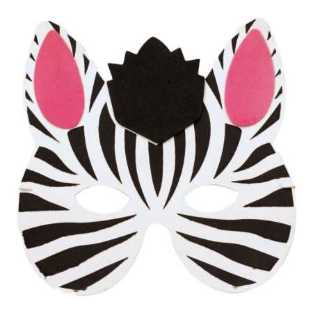 Animal masky, maska od eva pene, zebra, 17.3 x 16.8cm ( 137976 ) - Img 1