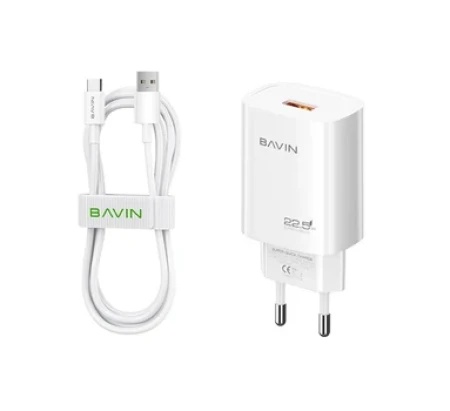 Bavin punjač 22.5w Usb A + kabl Type C bela ( 90051 )