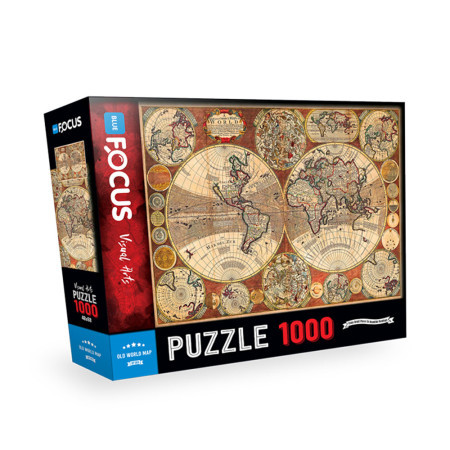 Blue focus puzzle 1000 delova stara mapa sveta ( 38763 )