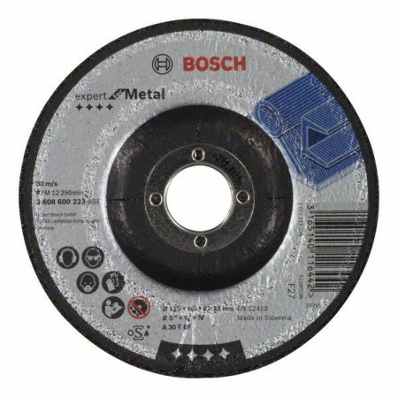 Bosch brusna ploča ispupčena expert for metal A 30 T BF, 125 mm, 6,0 mm ( 2608600223 )