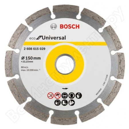 Bosch dijamantska rezna ploča eco for universal 150x22.23x2.1x7 ( 2608615029 )