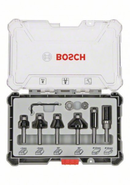 Bosch komplet glodala, 6 komada, Trim&Edging držač od 6 mm ( 2607017468 )