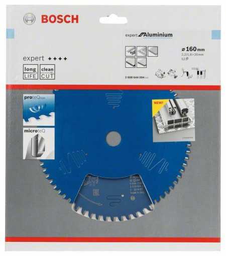 Bosch List kružne testere Expert for Aluminium Bosch 2608644094, 160 x 20 x 2,2 mm, 52 ( 2608644094 ) - Img 1