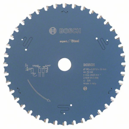 Bosch list kružne testere expert for steel 190 x 20 x 2,0 mm, 40 ( 2608643056 ) - Img 1