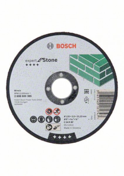 Bosch rezna ploča ravna expert for stone C 24 R BF, 125 mm, 2,5 mm ( 2608600385 ) - Img 1