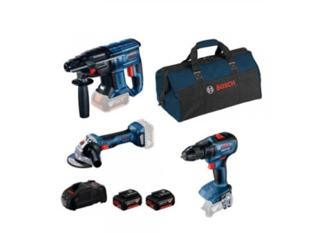 Bosch set akumulatorskih alata GBH 180-LI + GSR 18V-50 + GWS 180-LI, 2x5.0Ah ( 0615990M32 ) - Img 1