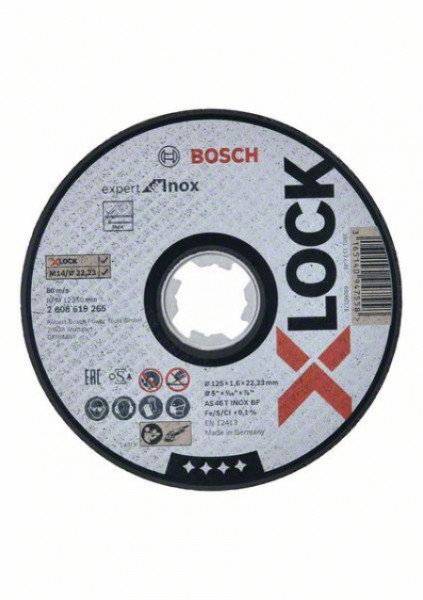 Bosch X-Lock expert for Inox 125x1,6x22,23 za ravno sečenje AS 46 T INOX BF, 125 mm, 1,6 mm ( 2608619265 )