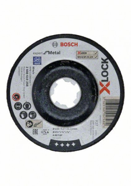 Bosch X-Lock expert for metal 115x6x22,23 za uvučeno brušenje A 30 T BF, 115 mm, 6,0 mm ( 2608619258 )
