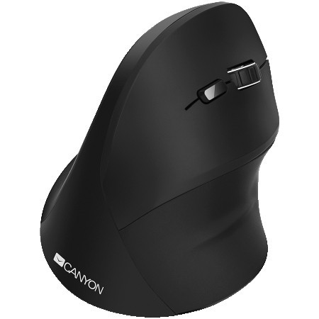 Canyon MW-16 wireless Vertical mouse, USB2.4GHz, Optical Technology, 6 number of buttons, USB 2.0, resolution: 80012001600 DPI, black, size