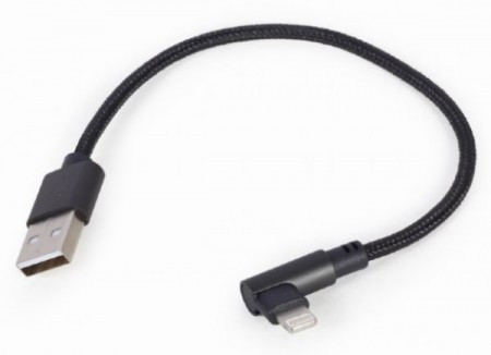 CC-USB2-AMLML-0.2M Gembird pod uglom USB 8-pin kabl za punjenje i prenos podataka, 0.2 m, black - Img 1