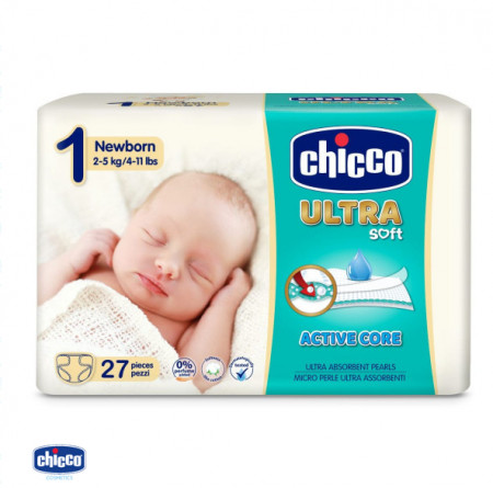 Chicco pelene ULTRA Newborn 2-5kg,27kom ( A045758 ) - Img 1