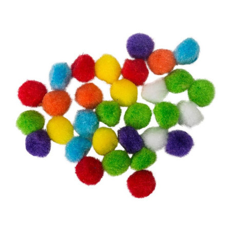 Crafty deco, kraft pom pom, miks, 15mm, 30K ( 137474 )