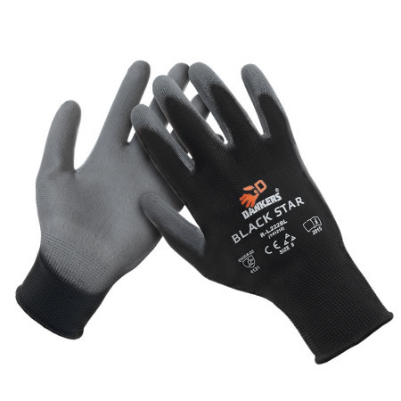 Dankers black star zaštitne rukavice, pu, crno-siva veličina 10 ( 1010410264730100 )