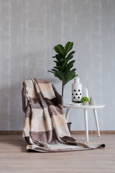 Dekordom ćebe eco blanket 200x230 - 18108-c - squares cream ( 021554 )-1