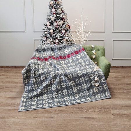 Dekordom ćebe eco blanket 200x230 - snowflake grey 16117c ( 021039 )