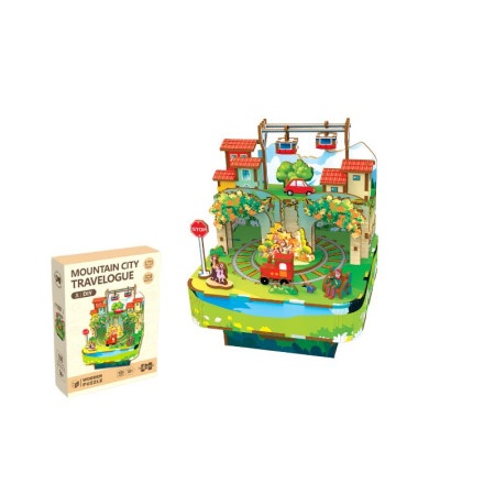 Drvene muzicke puzzle 3d mountain city 68028 ( 91/71766 )