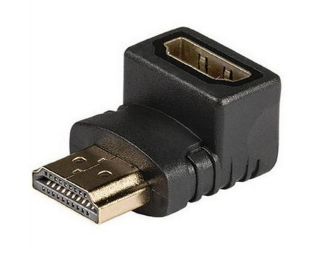 E-Green adapter HDMI (M) - HDMI (F) pod uglom crni - Img 1