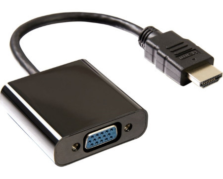 E-Green adapter HDMI (M) - VGA D-sub (F) crni - Img 1