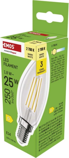 Emos zf3d02 sijalice Led sijalica filament candle 1,8w(25w) 250lm e14 ww ( 3445 )