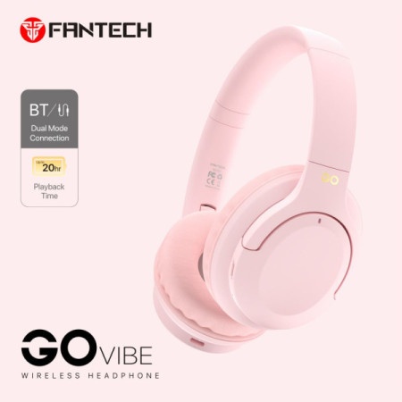 Fantech wh05 bluetooth slušalice go vibe pink
