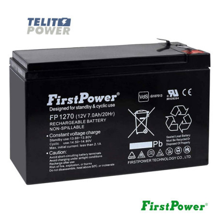 FirstPower 12V 7Ah FP1270 terminal T2 ( 3316 ) - Img 1