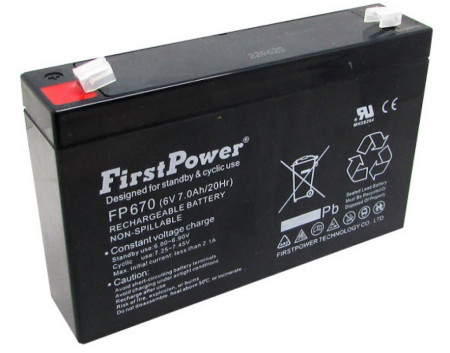 FirstPower 6V 7Ah FP670 terminal T1 ( 0131 )