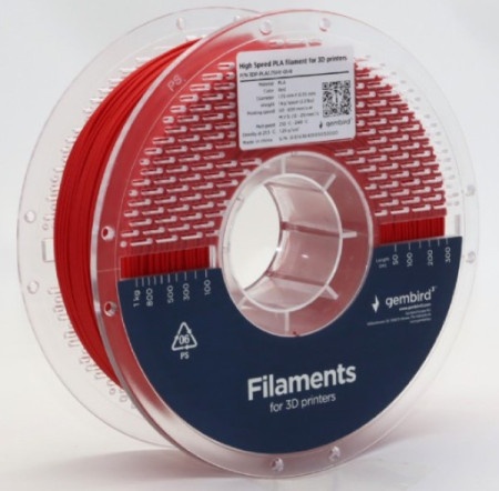 Gembird 3DP-PLA1.75HY-01-R PLA filament velike brzine za 3D stampac 1.75mm, kotur 1KG RED