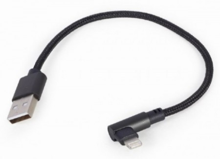 Gembird pod uglom USB 8-pin kabl za punjenje i prenos podataka, 0.2 m, black CC-USB2-AMLML-0.2M