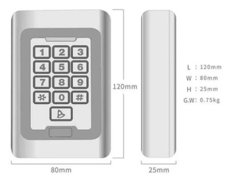 Gembird SMART-KPS-LOCK-Door reader metal case IP65 Waterproof RFID EM card door access control reade