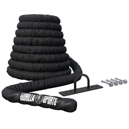 Gorilla Sports Kanap za trening ’’Battle Rope’’ sa zidnim nosačem (1500 cm x 5 cm) ( 101223-00019-0244 )