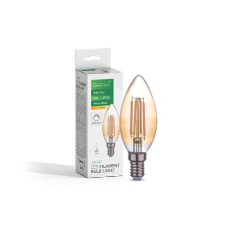 Green tech led sijalica filament amber dimabilna e14 4w 2700k ac220v c35 ( LFB-5201 )