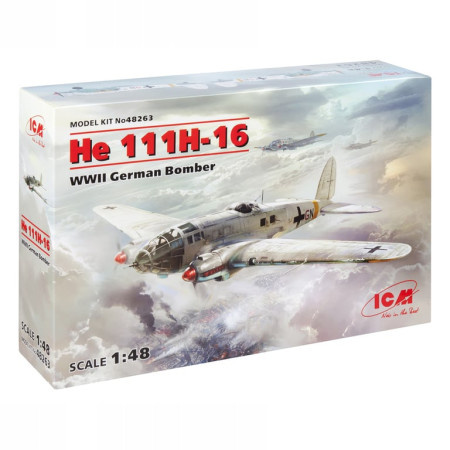 ICM Model Kit Aircraft - He 111H-16 WWII German Bomber 1:48 ( 060932 )