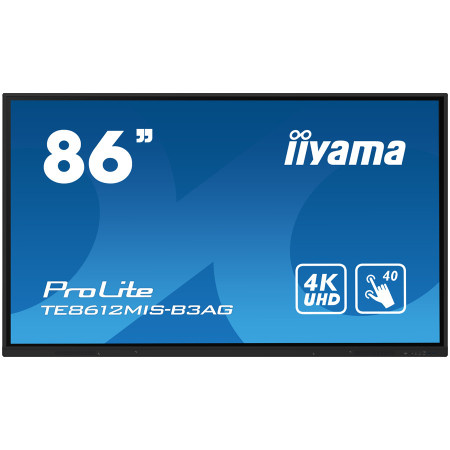 Iiyama 86" iiWare10 , Android 11, 40-Points PureTouch IR with zero bonding, 3840x2160( TE8612MIS-B3AG )