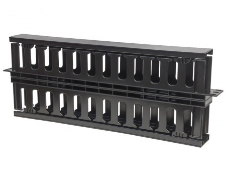 Intelinet Cable Management Panel 19&quot; 1U with cover crni - Img 1