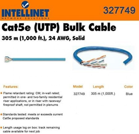 Intellinet kabel UTP Cat.5e 305m, sivi 24AWG,Solid ( 05370791 ) - Img 1