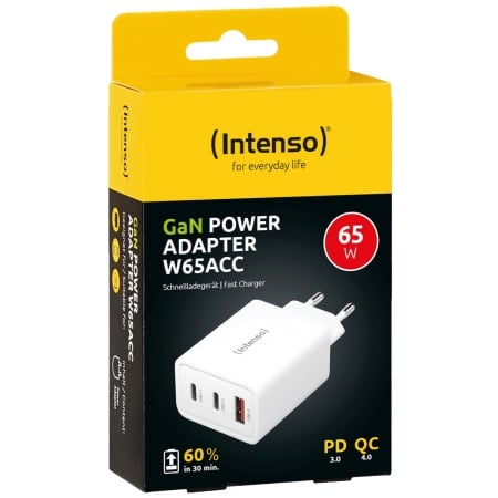 Intenso Punjač kućni, brzi, 1 x USB-A, 2 x UCB-C, 3A, 65W - Power Adapter W65ACC GaN