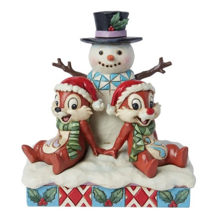 Jim Shore Chip n Dale Snowman Figurine ( 065787 )