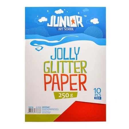 Junior jolly glitter paper papir sa šljokicama a4 250g 10k - odaberite nijansu crvena ( 136136 )