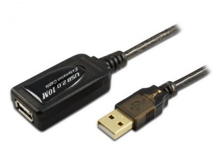 Kabl e-green 2.0 usb a - usb a m/f 10m produzni crni (sa pojacivacem) ( 19951 )