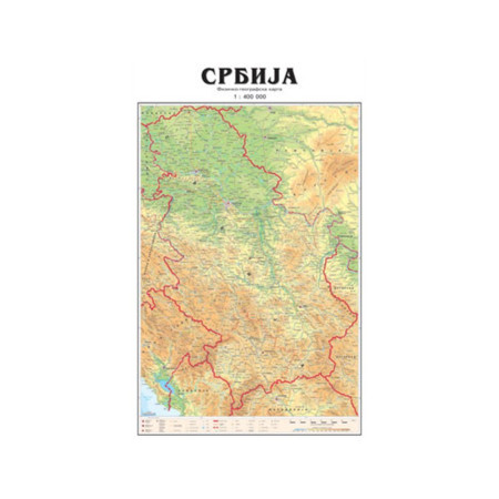 Karta Srbije školska fizičko-geografska 1510×2540 mm ( F044 ) - Img 1