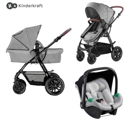 Kinderkraft decija kolica moov 3u1 mink pro grey melange ( KSMOOV00GRYM30I )