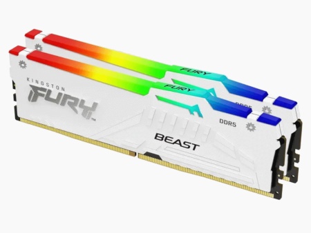 Kingston 32gb(2x16gb)/dimm/ddr5/6000mhz/cl30/fury beast rgb/bela Memorija ( KF560C30BWEAK2-32 )