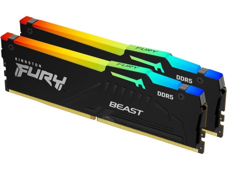 Kingston 32gb(2x16gb)/dimm/ddr5/6000mhz/cl36/fury beast rgb/bela Memorija ( KF560C36BBE2AK2-32 )